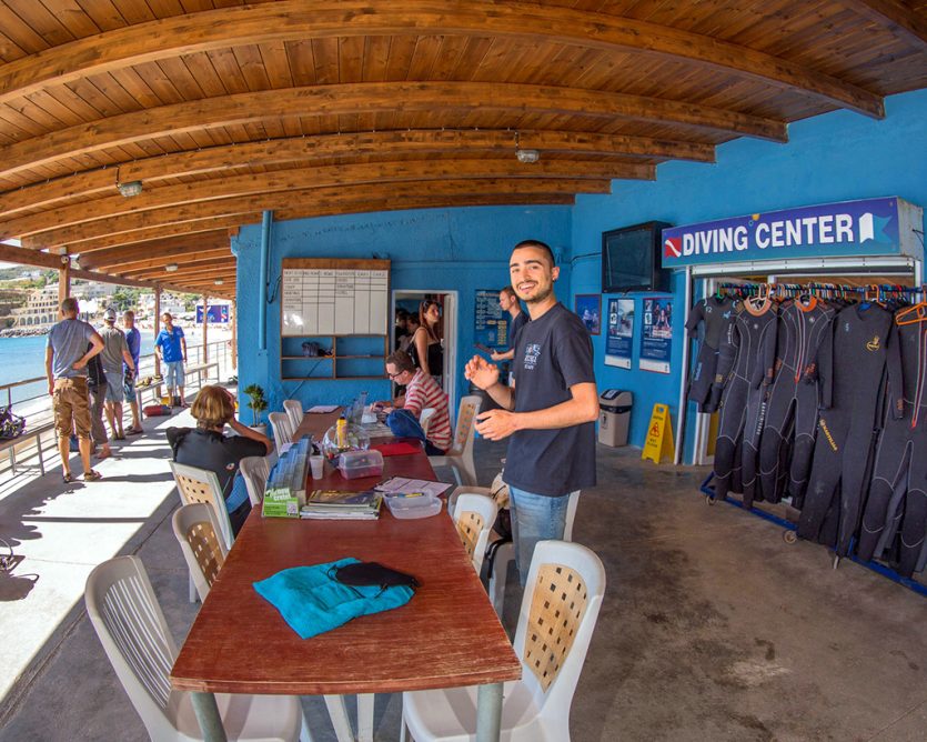 diving center in Agia Pelagia, Crete