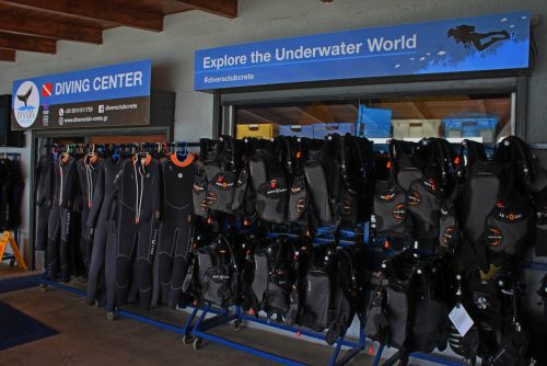 diving equipment crete agia pelagia
