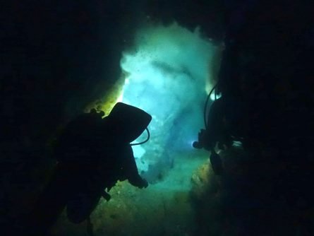 cave diving in crete